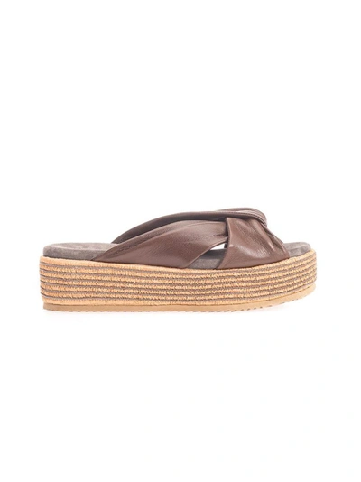 Brunello Cucinelli Women's  Brown Leather Sandals