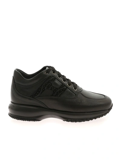 Hogan Sneaker Interactive In Pelle Nera In Black