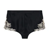 La Perla Hipster Brief In Silk With Embroidered Tulle In Black