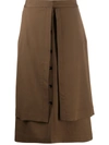 LEMAIRE A-LINE BUTTON UP SKIRT