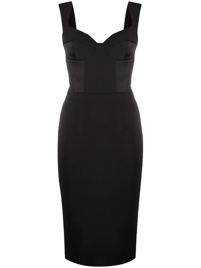 Elisabetta Franchi Satin Panel Dress In Black