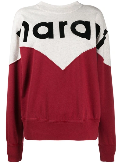 Isabel Marant Étoile Colour-block Logo Print Sweatshirt In Neutrals