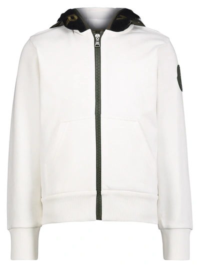 Moncler Kids Sweat Jacket For Boys In White