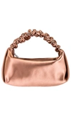 Alexander Wang Scrunchie Mini Satin Tote In Sand Stone