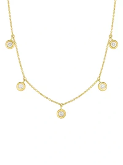 Roberto Coin Women's Diamond By The Inch 18k Yellow Gold & Diamond Dangle Necklace