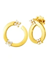 ROBERTO COIN WOMEN'S LOVE IN VERONA 18K YELLOW GOLD & DOUBLE DIAMOND FRONT-FACING HOOP EARRINGS,400013045713