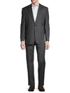 LAUREN RALPH LAUREN MEN'S LEXINGTON STANDARD-FIT SHARKSKIN WOOL-BLEND SUIT,0400012991272