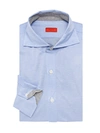 Isaia Slim-fit Basic Solid Cotton Dress Shirt In Sky Blue