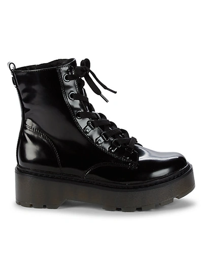 Circus By Sam Edelman Soya Patent Combat Boots In Black
