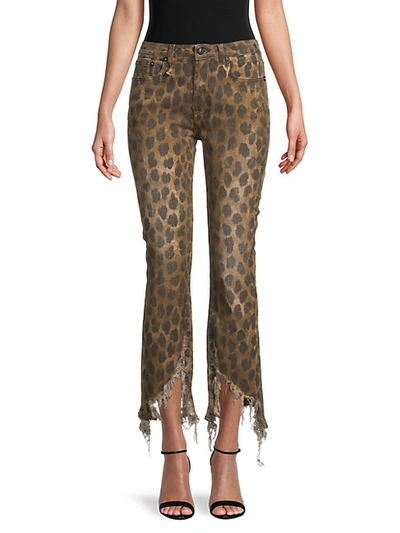 R13 Leopard-print Distressed Jeans In Leopard Print