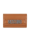 MOSCHINO LOGO LEATHER CONTINENTAL WALLET,0400013040870