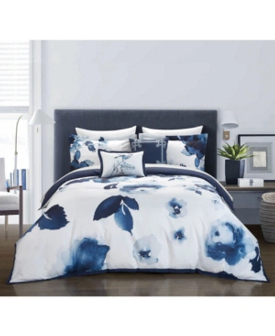 Chic Home Brookfield Garden 5 Piece Queen Comforter Set Bedding In Blue