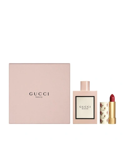 Gucci Bloom Eau De Parfum & Sheer Lipstick Set $172 Value In White