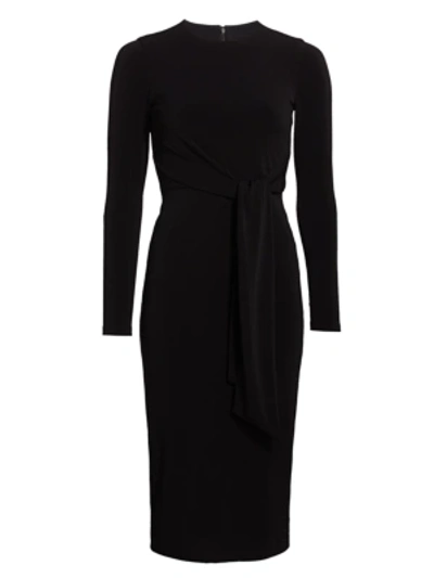 Alice And Olivia Delora Tie-waist Sheath Dress In Black