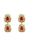 VALÉRE MARIA GOLD-PLATED JADE AND CORAL EARRINGS,825713