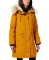 Sam Edelman Faux Fur Trim Hooded Down Jacket In Golden Yellow