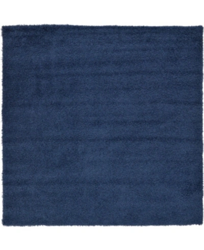 Bridgeport Home Exact Shag Exs1 8' 2" X 8' 2" Square Area Rug In Navy Blue