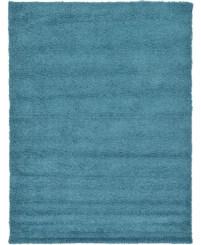 Bridgeport Home Closeout! Bayshore Home Exact Shag Exs1 8' X 11' Area Rug In Deep Aqua
