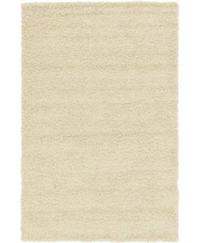 Bridgeport Home Closeout! Bayshore Home Exact Shag Exs1 5' X 8' Area Rug In Pure Ivory