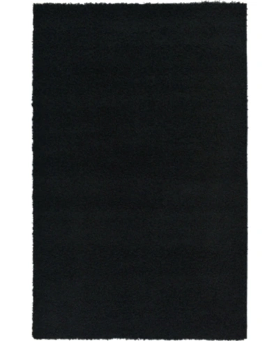 Bridgeport Home Closeout! Bayshore Home Exact Shag Exs1 5' X 8' Area Rug In Jet Black