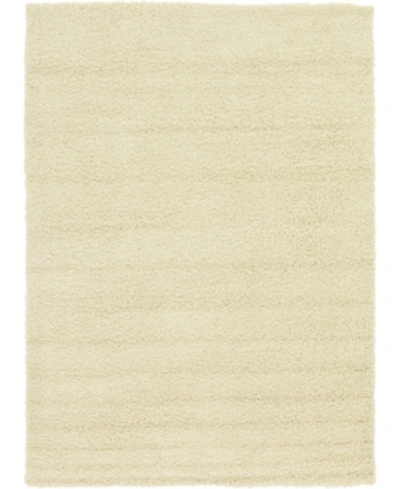 Bridgeport Home Closeout! Bayshore Home Exact Shag Exs1 7' X 10' Area Rug In Pure Ivory