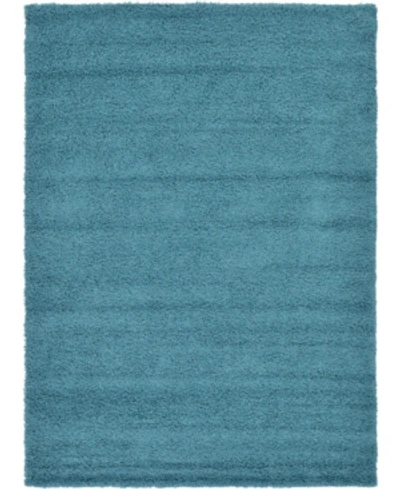 Bridgeport Home Closeout! Bayshore Home Exact Shag Exs1 7' X 10' Area Rug In Deep Aqua