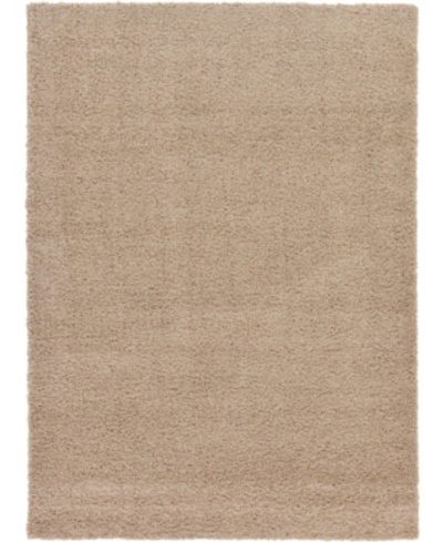 Bridgeport Home Closeout! Bayshore Home Exact Shag Exs1 7' X 10' Area Rug In Taupe