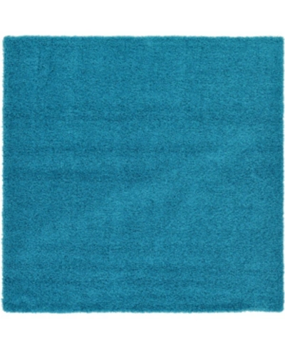 Bridgeport Home Exact Shag Exs1 8' 2" X 8' 2" Square Area Rug In Turquoise