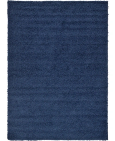 Bridgeport Home Closeout! Bayshore Home Exact Shag Exs1 7' X 10' Area Rug In Navy Blue