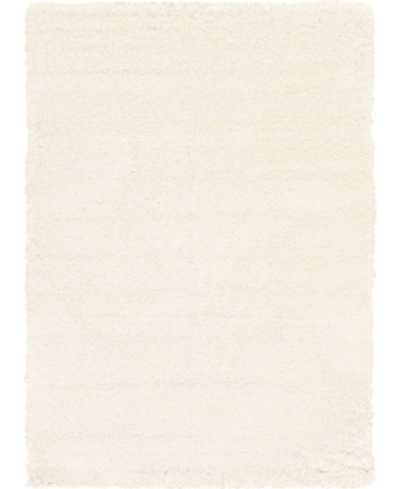 Bridgeport Home Closeout! Bayshore Home Exact Shag Exs1 7' X 10' Area Rug In Snow White