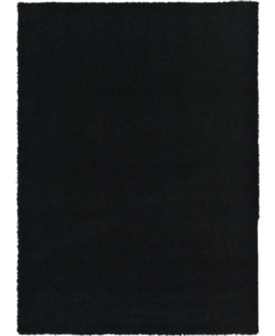 Bridgeport Home Closeout! Bayshore Home Exact Shag Exs1 7' X 10' Area Rug In Jet Black