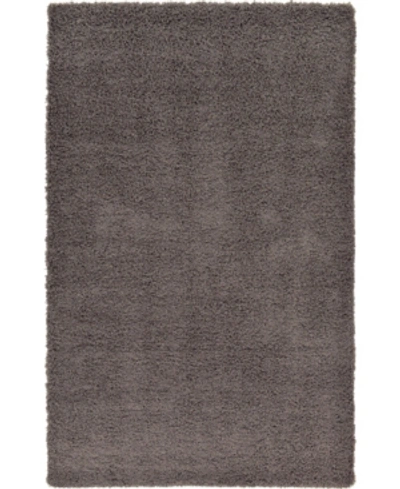 Bridgeport Home Closeout! Bayshore Home Exact Shag Exs1 5' X 8' Area Rug In Graphite G