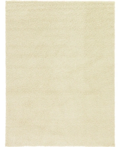 Bridgeport Home Closeout! Bayshore Home Exact Shag Exs1 8' X 11' Area Rug In Pure Ivory