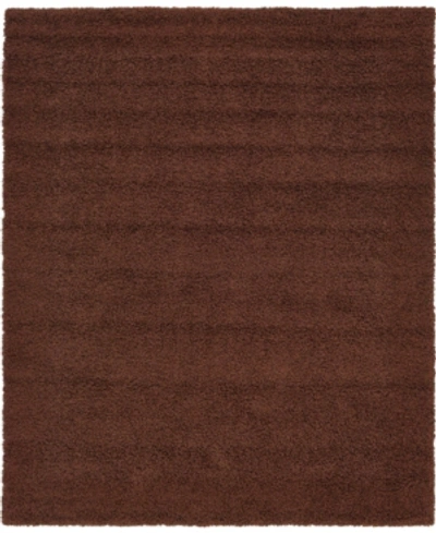 Bridgeport Home Closeout! Bayshore Home Exact Shag Exs1 8' X 10' Area Rug In Chocolate