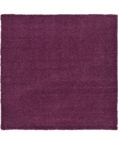 Bridgeport Home Exact Shag Exs1 8' 2" X 8' 2" Square Area Rug In Eggplant Purple