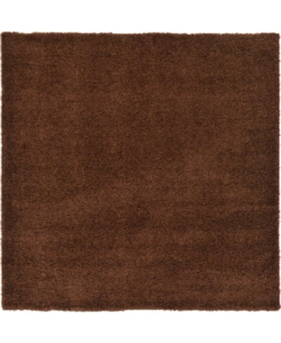 Bridgeport Home Exact Shag Exs1 8' 2" X 8' 2" Square Area Rug In Chocolate Brown