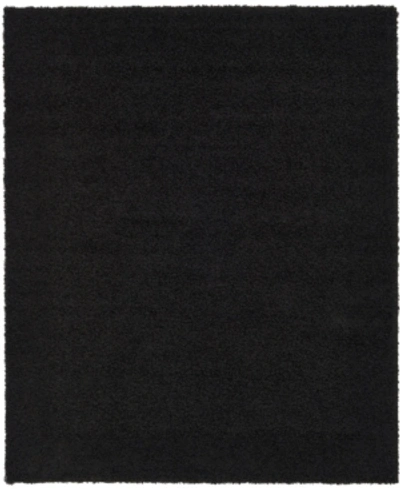 Bridgeport Home Closeout! Bayshore Home Exact Shag Exs1 8' X 10' Area Rug In Jet Black