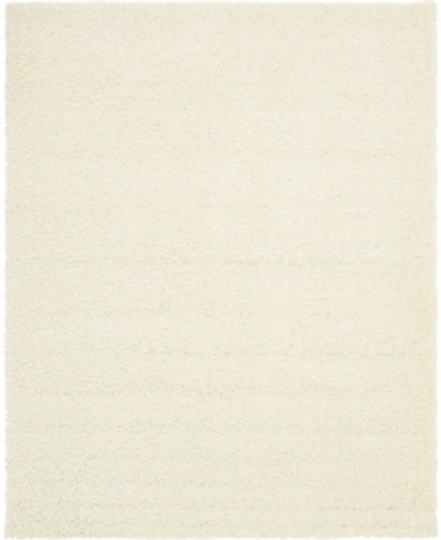 Bridgeport Home Closeout! Bayshore Home Exact Shag Exs1 8' X 10' Area Rug In Snow White