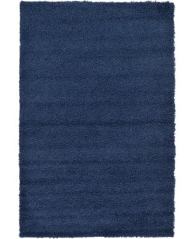 Bridgeport Home Closeout! Bayshore Home Exact Shag Exs1 5' X 8' Area Rug In Navy Blue