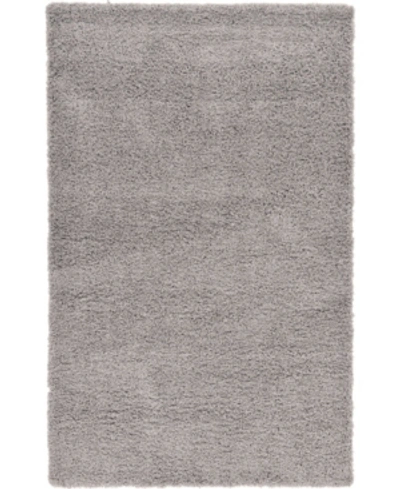 Bridgeport Home Closeout! Bayshore Home Exact Shag Exs1 5' X 8' Area Rug In Cloud Gray