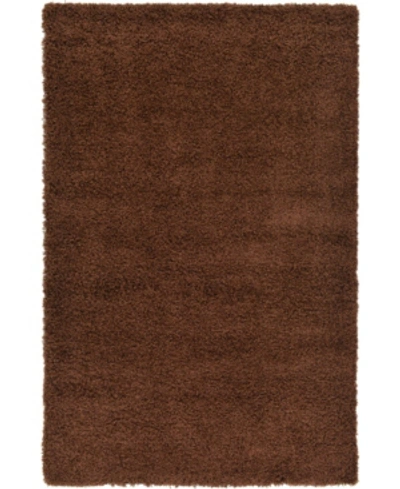 Bridgeport Home Closeout! Bayshore Home Exact Shag Exs1 5' X 8' Area Rug In Chocolate