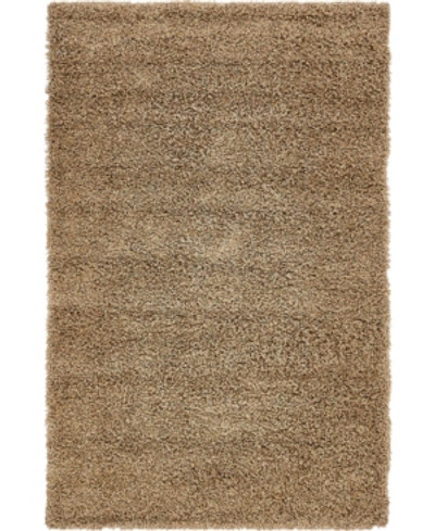 Bridgeport Home Closeout! Bayshore Home Exact Shag Exs1 5' X 8' Area Rug In Sandy Brow