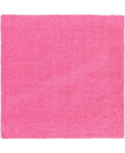 Bridgeport Home Exact Shag Exs1 8' 2" X 8' 2" Square Area Rug In Taffy Pink