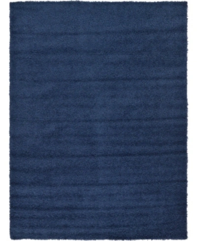 Bridgeport Home Closeout! Bayshore Home Exact Shag Exs1 8' X 11' Area Rug In Navy Blue