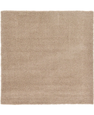 Bridgeport Home Exact Shag Exs1 8' 2" X 8' 2" Square Area Rug In Taupe