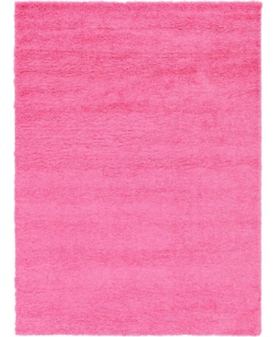 Bridgeport Home Closeout! Bayshore Home Exact Shag Exs1 8' X 11' Area Rug In Taffy Pink