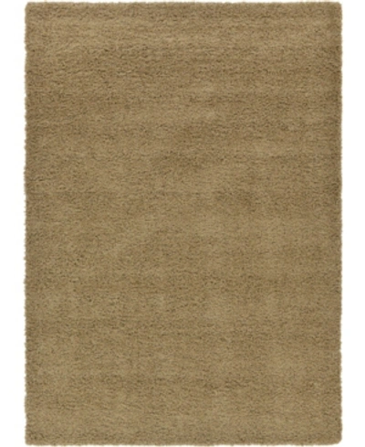 Bridgeport Home Closeout! Bayshore Home Exact Shag Exs1 7' X 10' Area Rug In Sandy Brow