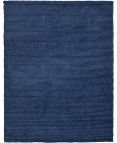 Bridgeport Home Exact Shag Exs1 9' X 12' Area Rug In Navy Blue