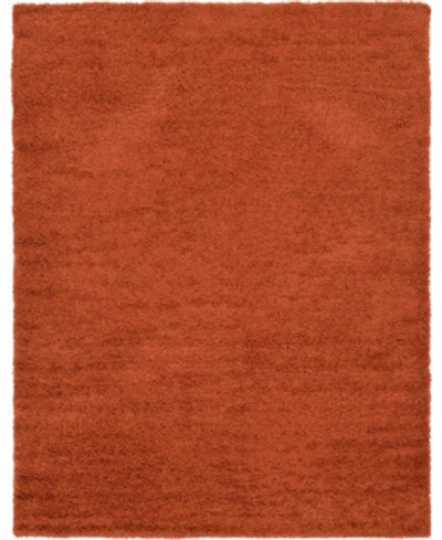 Bridgeport Home Exact Shag Exs1 9' X 12' Area Rug In Terracotta