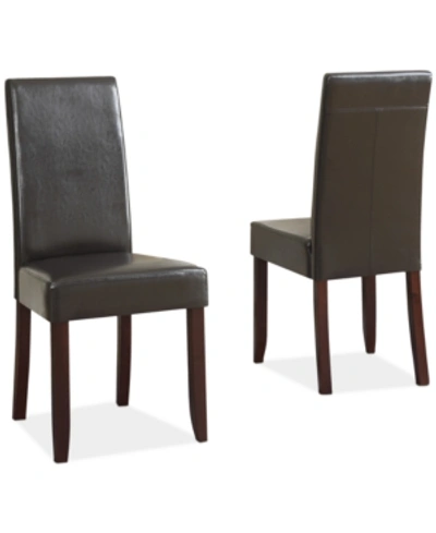 Furniture Avery Faux Leather Parson Chairs, Quick Ship (set Of 2) In Brown